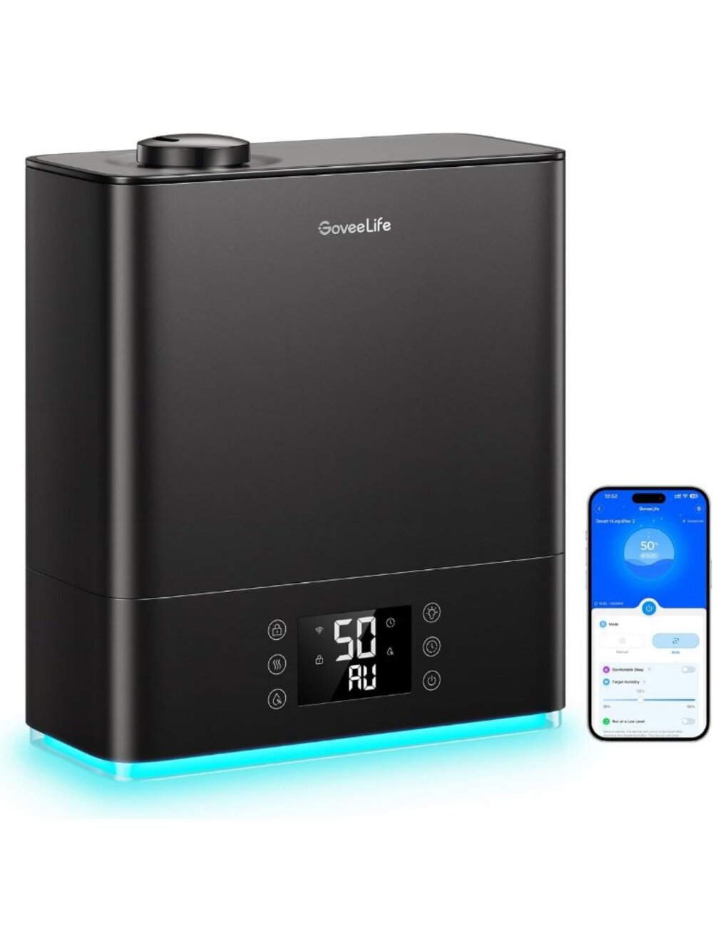 Top Fill 6L Smart Humidifier for Large Rooms & Bedrooms - Quiet, Adjustable Mist